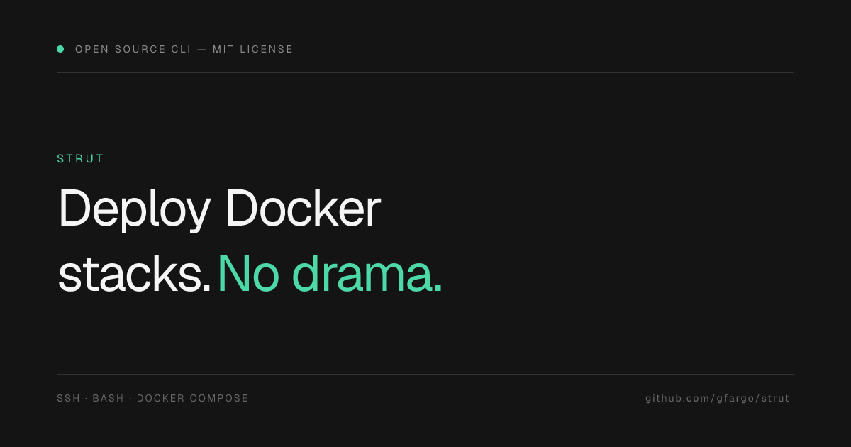 strut — Deploy Docker Compose stacks to any VPS via SSH